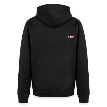 Großbritannien Costa Rica Flagge Herz - Unisex Premium Bio Zip Hoodie - Schwarz - Hinten - Nico (187cm)