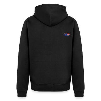 Cœur de drapeau de Nouvelle-Zélande - Veste à capuche bio Premium Unisexe - noir - Dos - Nico (187cm)