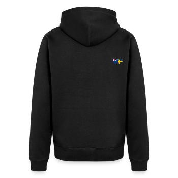 Neuseeland Schweden Flagge Herz - Unisex Premium Bio Zip Hoodie - Schwarz - Hinten - Nico (187cm)