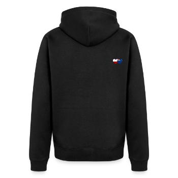 Drapeau de la Pologne Nouvelle-Zélande Coeur - Veste à capuche bio Premium Unisexe - noir - Dos - Nico (187cm)