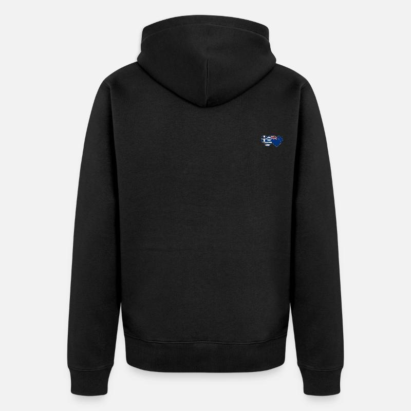 Grèce Drapeau néo-zélandais utilisé - Veste à capuche bio Premium Unisexe - noir