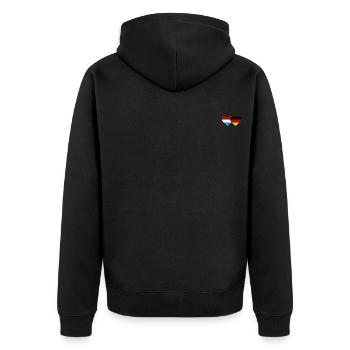 Luxembourg Germany Flag Heart - Unisex Premium Organic Zip Hoodie - black - Back - Nico (187cm)