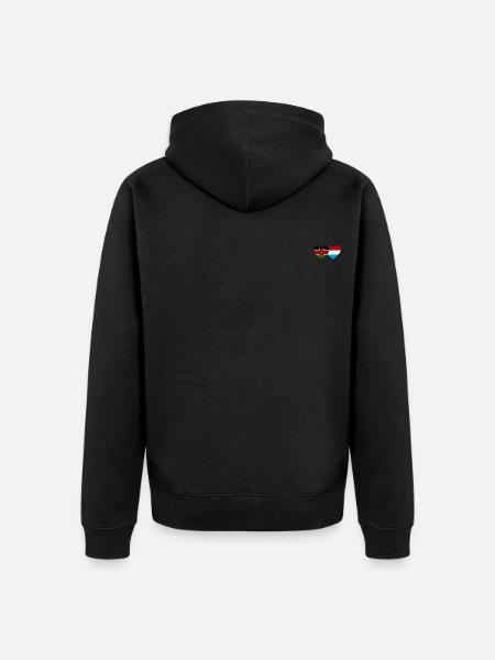 Kenya Luxembourg Flag Heart - Unisex Premium Organic Zip Hoodie - black