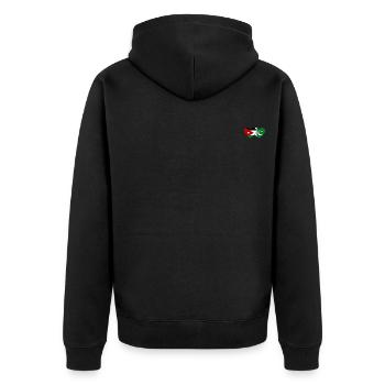 Jordan Pakistan Flag Heart - Unisex Premium Organic Zip Hoodie - black - Back - Nico (187cm)