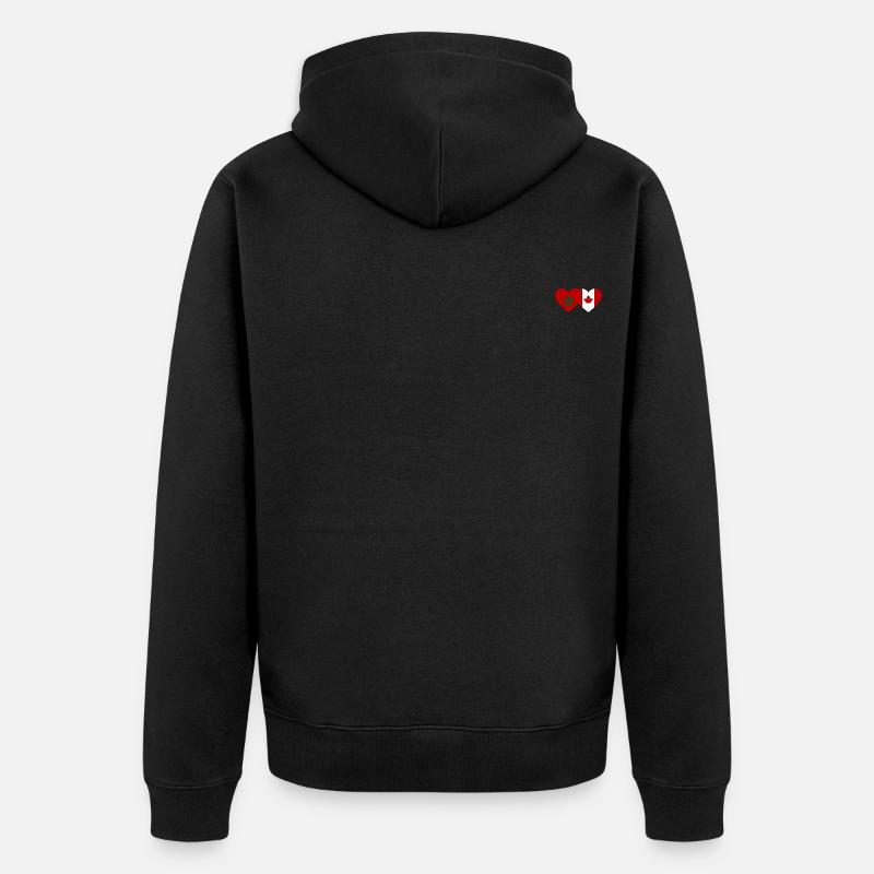 Maroc Canada Flag Coeur - Veste à capuche bio Premium Unisexe - noir