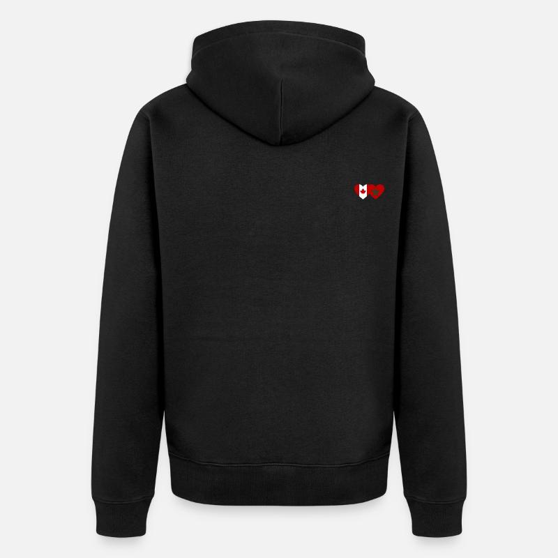 Cœur de drapeau Canada Maroc - Veste à capuche bio Premium Unisexe - noir
