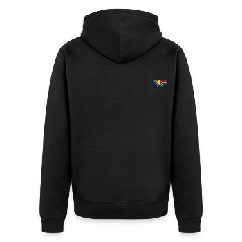 Bosnie Afrique du Sud Drapeau Coeur - Veste à capuche bio Premium Unisexe - noir - Dos - Nico (187cm)