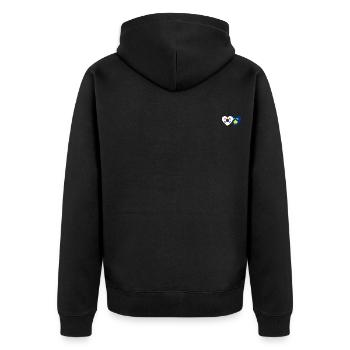 Südkorea Kosovo Flagge Herz - Unisex Premium Bio Zip Hoodie - Schwarz - Hinten - Nico (187cm)