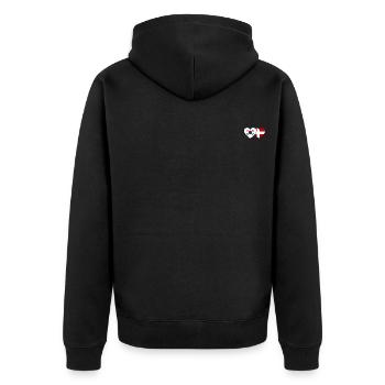 Corée du Sud Danemark Drapeau Coeur - Veste à capuche bio Premium Unisexe - noir - Dos - Nico (187cm)