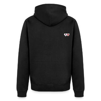 Südkorea Georgien Flagge Herz - Unisex Premium Bio Zip Hoodie - Schwarz - Hinten - Nico (187cm)