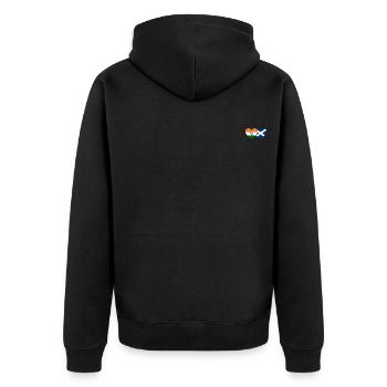 Indien Schottland Flagge Herz - Unisex Premium Bio Zip Hoodie - Schwarz - Hinten - Nico (187cm)