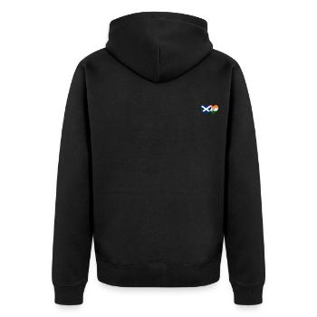 Schottland Indien Flagge Herz - Unisex Premium Bio Zip Hoodie - Schwarz - Hinten - Nico (187cm)