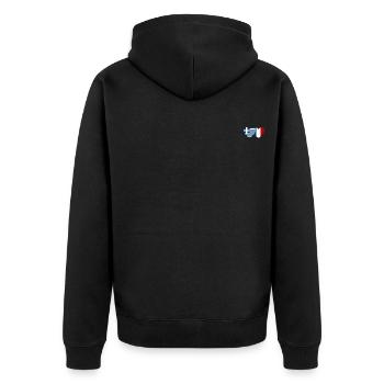 Grèce France Flag Coeur - Veste à capuche bio Premium Unisexe - noir - Dos - Nico (187cm)