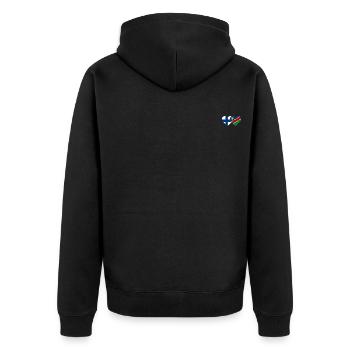 Finland Namibia Flag Heart - Unisex Premium Organic Zip Hoodie - black - Back - Nico (187cm)