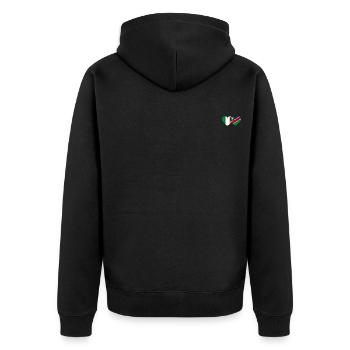 Ireland Namibia Flag Heart - Unisex Premium Organic Zip Hoodie - black - Back - Nico (187cm)