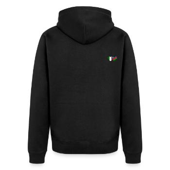 Italy Namibia Flag Heart - Unisex Premium Organic Zip Hoodie - black - Back - Nico (187cm)