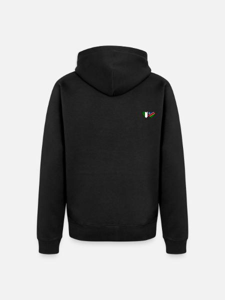 Italy Namibia Flag Heart - Unisex Premium Organic Zip Hoodie - black