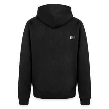 France Namibia Flag Heart - Unisex Premium Organic Zip Hoodie - black - Back - Nico (187cm)