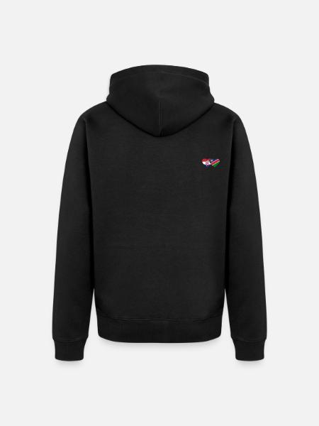 Croatia Namibia Flag Heart - Unisex Premium Organic Zip Hoodie - black