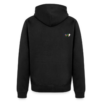 Namibia Algerien Flagge Herz - Unisex Premium Bio Zip Hoodie - Schwarz - Hinten - Nico (187cm)