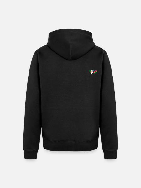 Algeria Namibia Flag Heart - Unisex Premium Organic Zip Hoodie - black