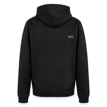 Brazil Namibia Flag Heart - Unisex Premium Organic Zip Hoodie - black - Back - Nico (187cm)