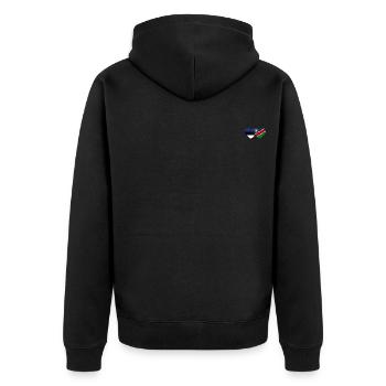 Estonia Namibia Flag Heart - Unisex Premium Organic Zip Hoodie - black - Back - Nico (187cm)
