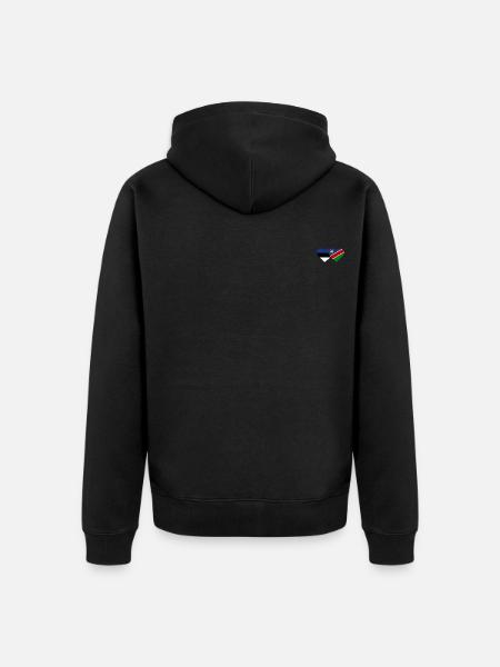 Estonia Namibia Flag Heart - Unisex Premium Organic Zip Hoodie - black