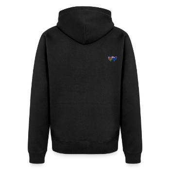 Tunesien Neuseeland Flagge Herz - Unisex Premium Bio Zip Hoodie - Schwarz - Hinten - Nico (187cm)