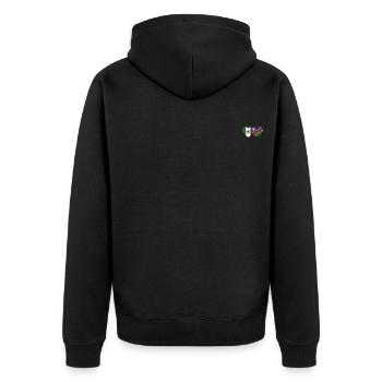 Mexico Namibia Flag Heart - Unisex Premium Organic Zip Hoodie - black - Back - Nico (187cm)