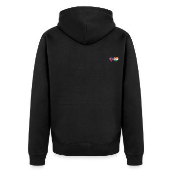 Island Indien Flagge Herz - Unisex Premium Bio Zip Hoodie - Schwarz - Hinten - Nico (187cm)