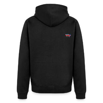 Aserbaidschan Island Flagge Herz - Unisex Premium Bio Zip Hoodie - Schwarz - Hinten - Nico (187cm)