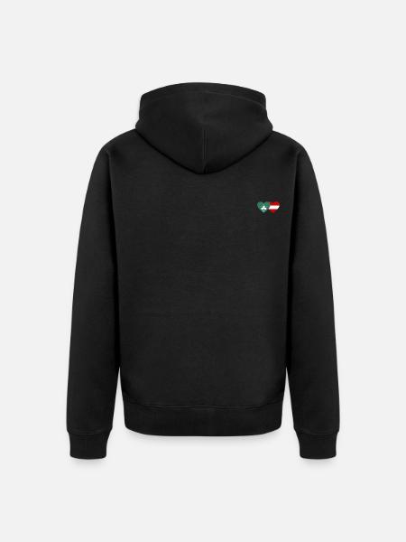 Macau Austria Flag Heart - Unisex Premium Organic Zip Hoodie - black
