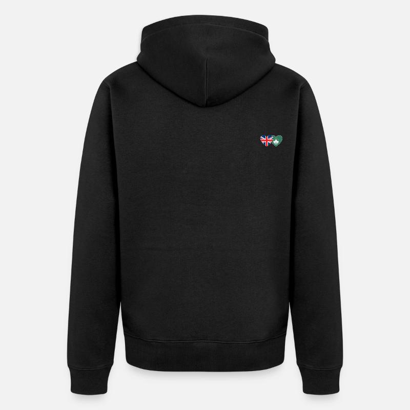 Royaume-Uni Macao Drapeau Coeur - Veste à capuche bio Premium Unisexe - noir