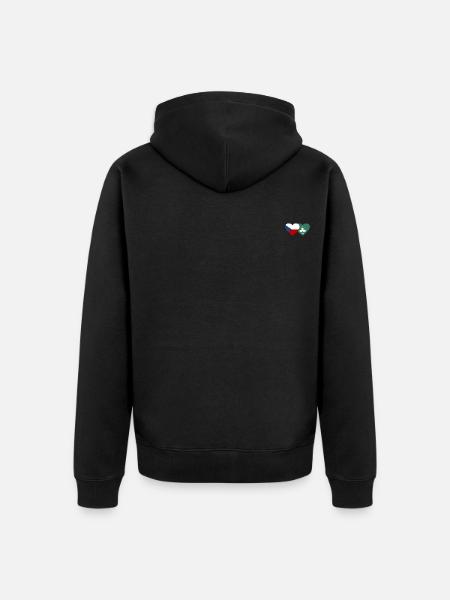 Tschechien Macau Flagge Herz - Unisex Premium Bio Zip Hoodie - Schwarz