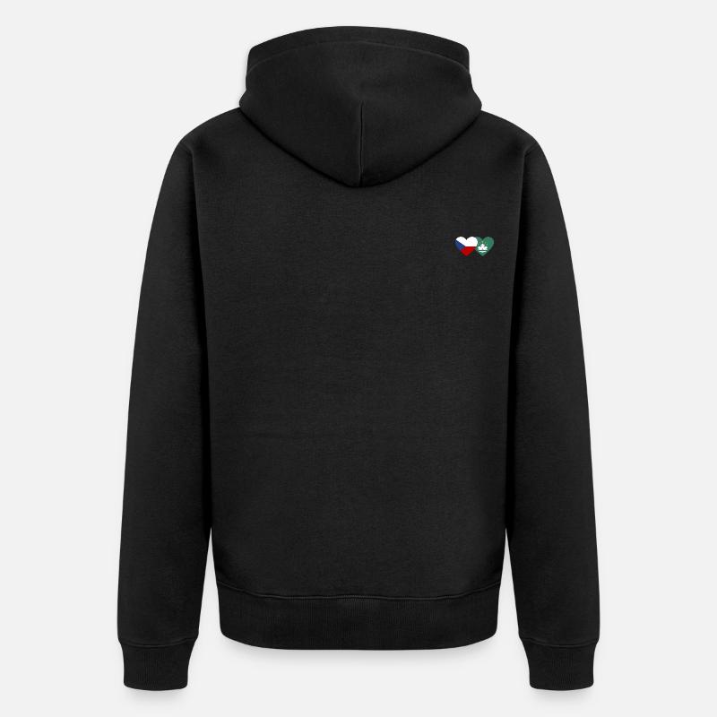 République tchèque Macao Flag Heart - Veste à capuche bio Premium Unisexe - noir