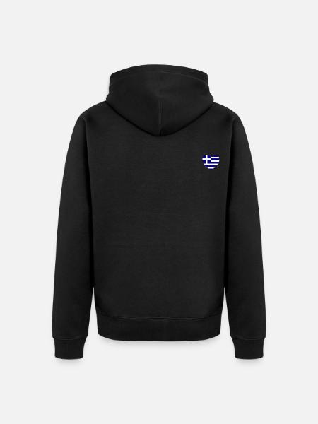 Greece Flag Heart of Hellas - Unisex Premium Organic Zip Hoodie - black
