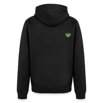 Mauretanien Flagge Herz - Unisex Premium Bio Zip Hoodie - Schwarz - Hinten - Nico (187cm)