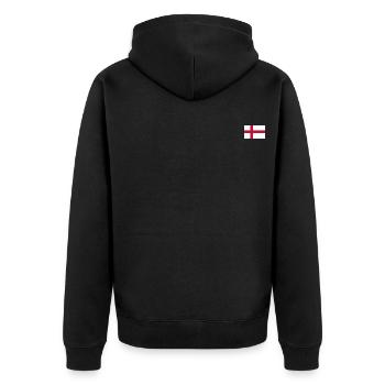 England Flagge - Unisex Premium Bio Zip Hoodie - Schwarz - Hinten - Nico (187cm)