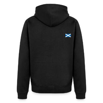Schottland Flagge - Unisex Premium Bio Zip Hoodie - Schwarz - Hinten - Nico (187cm)