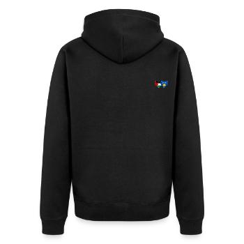 Palestine Kosovo drapeau coeur - Veste à capuche bio Premium Unisexe - noir - Dos - Nico (187cm)