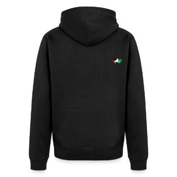 Palestine Pakistan drapeau coeur - Veste à capuche bio Premium Unisexe - noir - Dos - Nico (187cm)