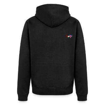 Palestine Islande drapeau coeur - Veste à capuche bio Premium Unisexe - noir - Dos - Nico (187cm)