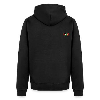 Palestine Portugal Drapeau Coeur - Veste à capuche bio Premium Unisexe - noir - Dos - Nico (187cm)