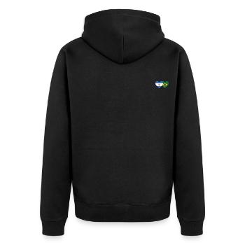 Argentinien Brasilien Flagge Herz - Unisex Premium Bio Zip Hoodie - Schwarz - Hinten - Nico (187cm)