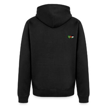 Brésil Palestine drapeau coeur - Veste à capuche bio Premium Unisexe - noir - Dos - Nico (187cm)