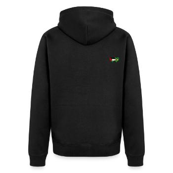 Palestine Brésil Drapeau Coeur - Veste à capuche bio Premium Unisexe - noir - Dos - Nico (187cm)