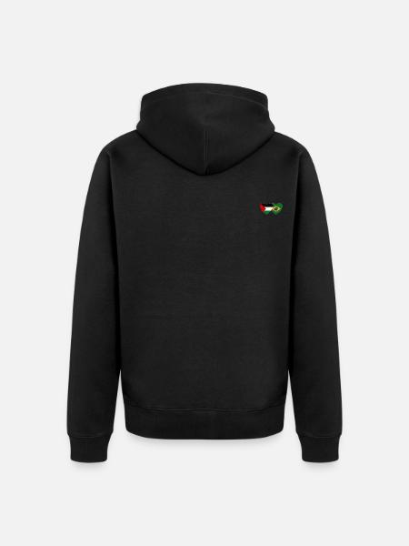 Palestina Brazilië Vlag Hart - Uniseks Premium bio ziphoodie - zwart