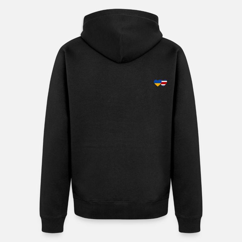 Ukraine Costa Rica Drapeau Coeur - Veste à capuche bio Premium Unisexe - noir