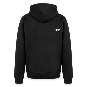 Irland Thailand Flagge Herz - Unisex Premium Bio Zip Hoodie - Schwarz - Hinten - Nico (187cm)